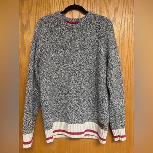 Roots Women's Sweater in Charcoal, Cream, and Red